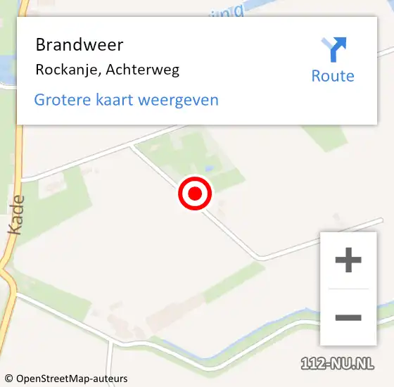 Locatie op kaart van de 112 melding: Brandweer Rockanje, Achterweg op 4 december 2024 19:29