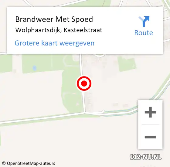 Locatie op kaart van de 112 melding: Brandweer Met Spoed Naar Wolphaartsdijk, Kasteelstraat op 4 december 2024 19:58