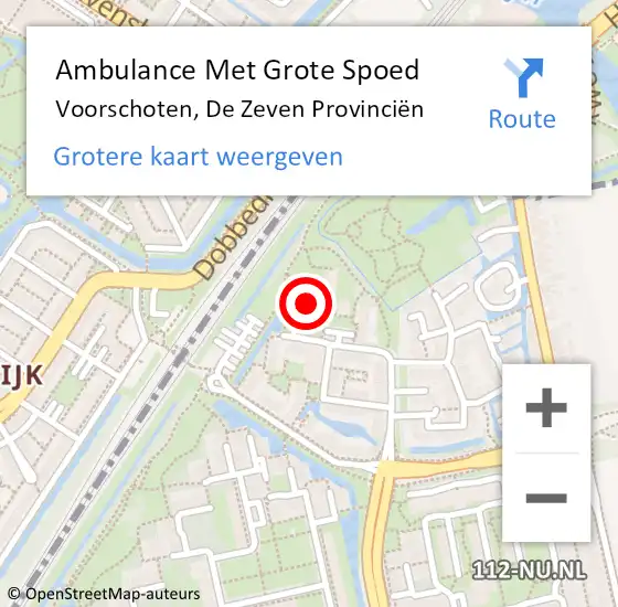 Locatie op kaart van de 112 melding: Ambulance Met Grote Spoed Naar Voorschoten, De Zeven Provinciën op 4 december 2024 20:05