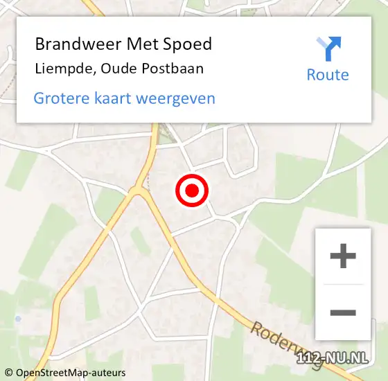 Locatie op kaart van de 112 melding: Brandweer Met Spoed Naar Liempde, Oude Postbaan op 4 december 2024 20:08