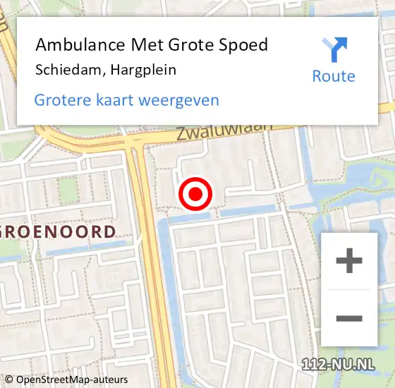 Locatie op kaart van de 112 melding: Ambulance Met Grote Spoed Naar Schiedam, Hargplein op 4 december 2024 20:09