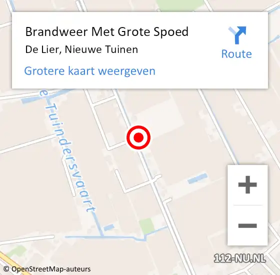 Locatie op kaart van de 112 melding: Brandweer Met Grote Spoed Naar De Lier, Nieuwe Tuinen op 4 december 2024 20:15