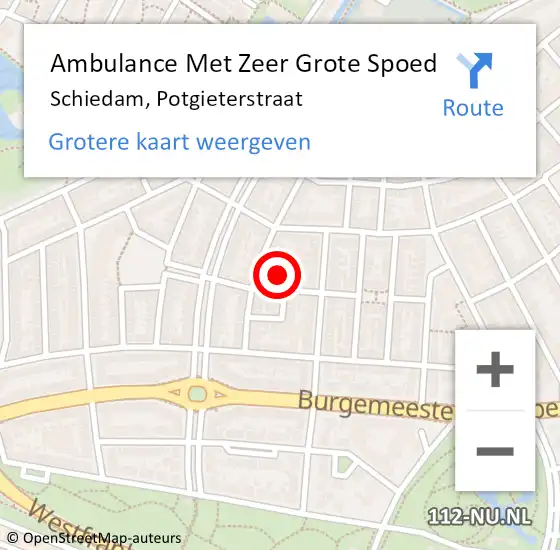 Locatie op kaart van de 112 melding: Ambulance Met Zeer Grote Spoed Naar Schiedam, Potgieterstraat op 4 december 2024 20:37