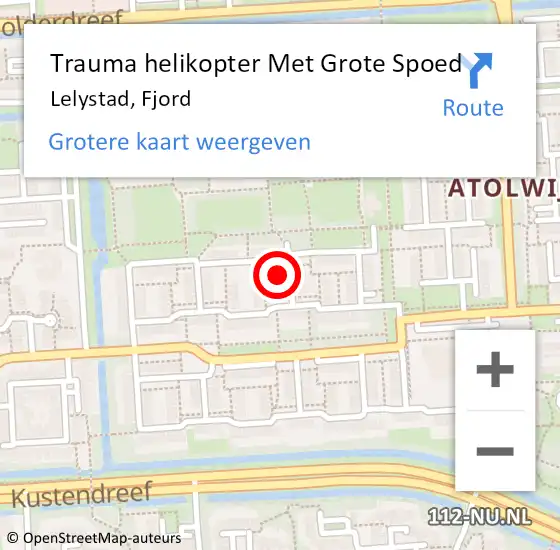 Locatie op kaart van de 112 melding: Trauma helikopter Met Grote Spoed Naar Lelystad, Fjord op 4 december 2024 20:47