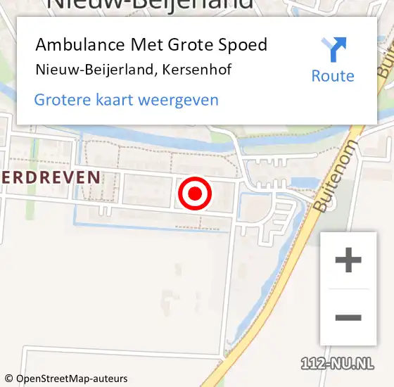 Locatie op kaart van de 112 melding: Ambulance Met Grote Spoed Naar Nieuw-Beijerland, Kersenhof op 4 december 2024 20:48