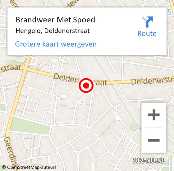 Locatie op kaart van de 112 melding: Brandweer Met Spoed Naar Hengelo, Deldenerstraat op 4 december 2024 21:05