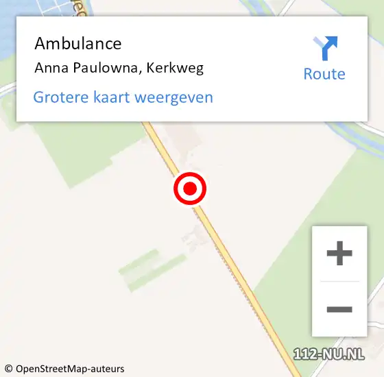 Locatie op kaart van de 112 melding: Ambulance Anna Paulowna, Kerkweg op 5 december 2024 00:32