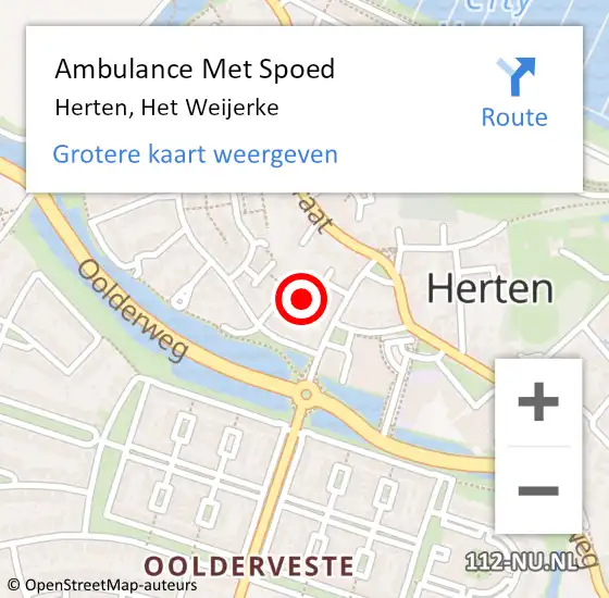 Locatie op kaart van de 112 melding: Ambulance Met Spoed Naar Herten, Het Weijerke op 5 december 2024 05:51