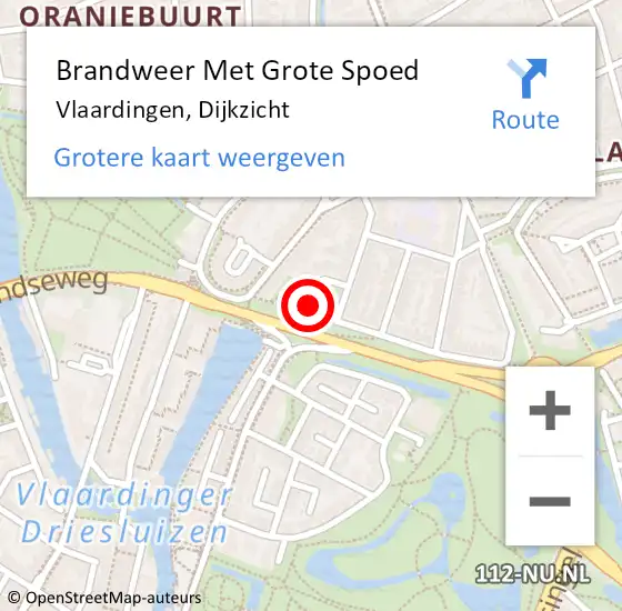 Locatie op kaart van de 112 melding: Brandweer Met Grote Spoed Naar Vlaardingen, Dijkzicht op 5 december 2024 06:34