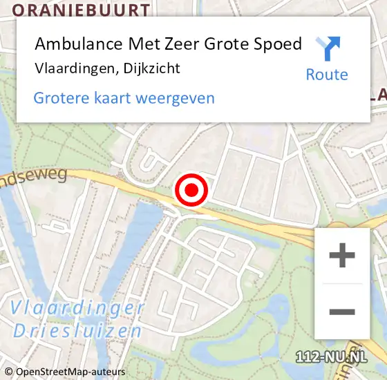 Locatie op kaart van de 112 melding: Ambulance Met Zeer Grote Spoed Naar Vlaardingen, Dijkzicht op 5 december 2024 06:35