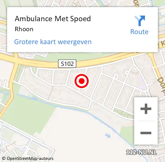 Locatie op kaart van de 112 melding: Ambulance Met Spoed Naar Rhoon op 5 december 2024 07:10