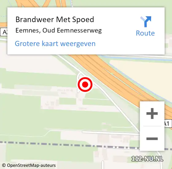 Locatie op kaart van de 112 melding: Brandweer Met Spoed Naar Eemnes, Oud Eemnesserweg op 5 december 2024 07:38