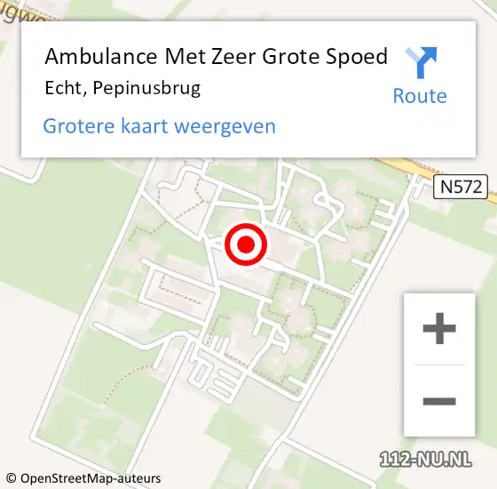 Locatie op kaart van de 112 melding: Ambulance Met Zeer Grote Spoed Naar Echt, Pepinusbrug op 5 december 2024 08:27