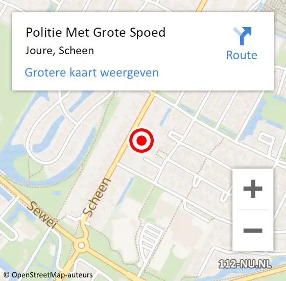 Locatie op kaart van de 112 melding: Politie Met Grote Spoed Naar Joure, Scheen op 5 december 2024 08:43