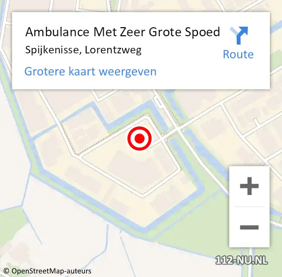 Locatie op kaart van de 112 melding: Ambulance Met Zeer Grote Spoed Naar Spijkenisse, Lorentzweg op 5 december 2024 08:44