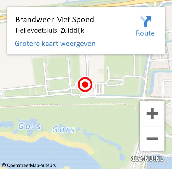 Locatie op kaart van de 112 melding: Brandweer Met Spoed Naar Hellevoetsluis, Zuiddijk op 5 december 2024 08:53