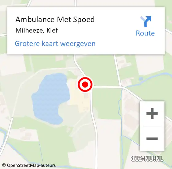 Locatie op kaart van de 112 melding: Ambulance Met Spoed Naar Milheeze, Klef op 29 oktober 2014 11:00