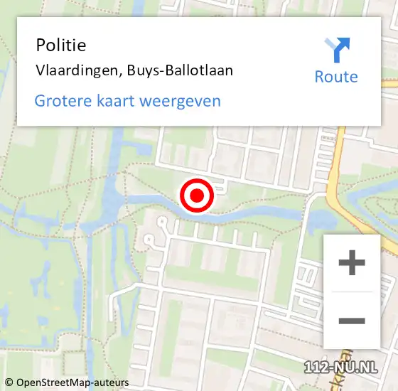 Locatie op kaart van de 112 melding: Politie Vlaardingen, Buys-Ballotlaan op 5 december 2024 09:38