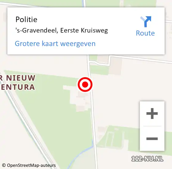 Locatie op kaart van de 112 melding: Politie 's-Gravendeel, Eerste Kruisweg op 5 december 2024 10:12