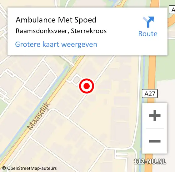 Locatie op kaart van de 112 melding: Ambulance Met Spoed Naar Raamsdonksveer, Sterrekroos op 29 oktober 2014 11:06