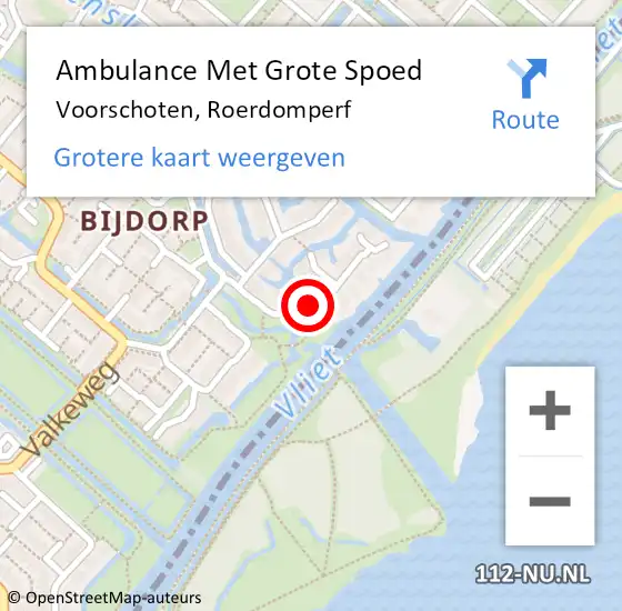 Locatie op kaart van de 112 melding: Ambulance Met Grote Spoed Naar Voorschoten, Roerdomperf op 5 december 2024 12:13