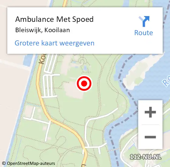 Locatie op kaart van de 112 melding: Ambulance Met Spoed Naar Bleiswijk, Kooilaan op 5 december 2024 13:58