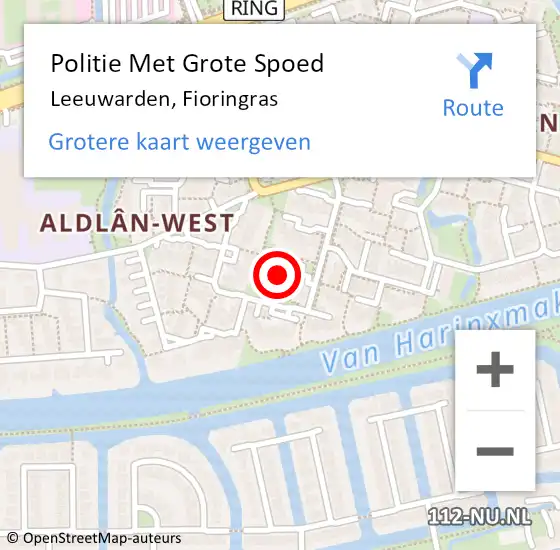 Locatie op kaart van de 112 melding: Politie Met Grote Spoed Naar Leeuwarden, Fioringras op 5 december 2024 14:06