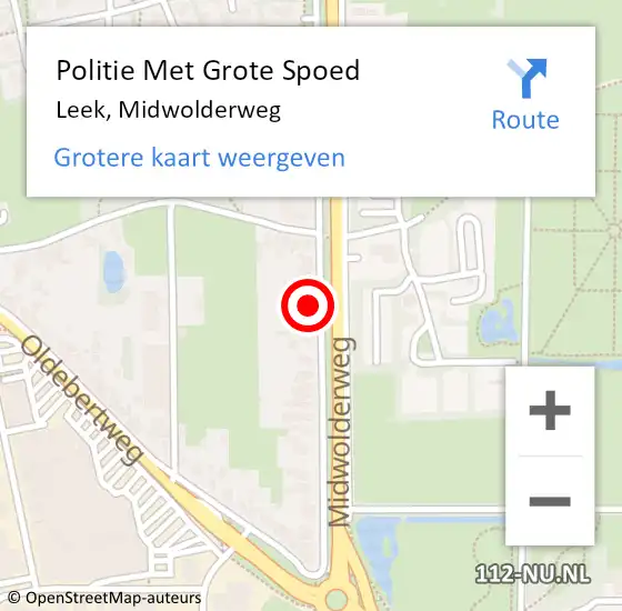 Locatie op kaart van de 112 melding: Politie Met Grote Spoed Naar Leek, Midwolderweg op 5 december 2024 14:18