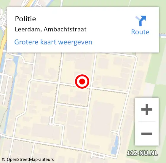 Locatie op kaart van de 112 melding: Politie Leerdam, Ambachtstraat op 5 december 2024 15:08