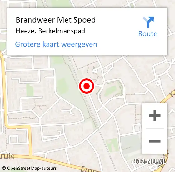 Locatie op kaart van de 112 melding: Brandweer Met Spoed Naar Heeze, Berkelmanspad op 5 december 2024 15:09