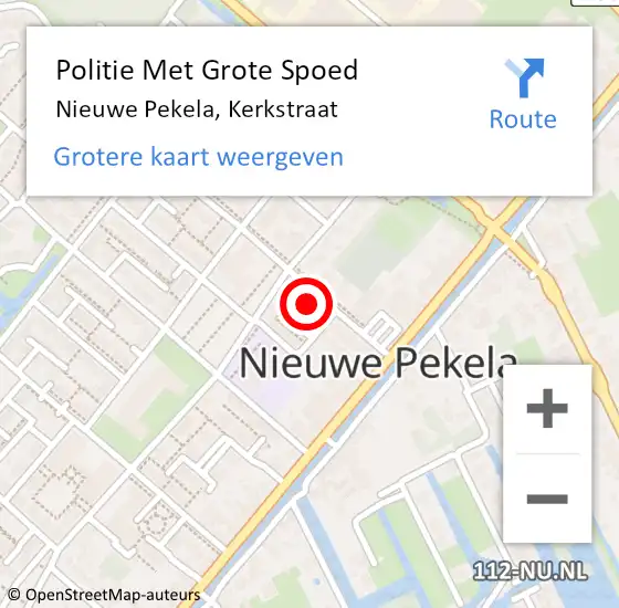 Locatie op kaart van de 112 melding: Politie Met Grote Spoed Naar Nieuwe Pekela, Kerkstraat op 5 december 2024 15:22