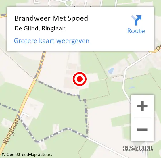 Locatie op kaart van de 112 melding: Brandweer Met Spoed Naar De Glind, Ringlaan op 5 december 2024 15:36