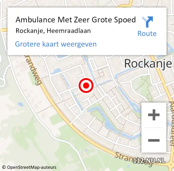 Locatie op kaart van de 112 melding: Ambulance Met Zeer Grote Spoed Naar Rockanje, Heemraadlaan op 5 december 2024 18:16