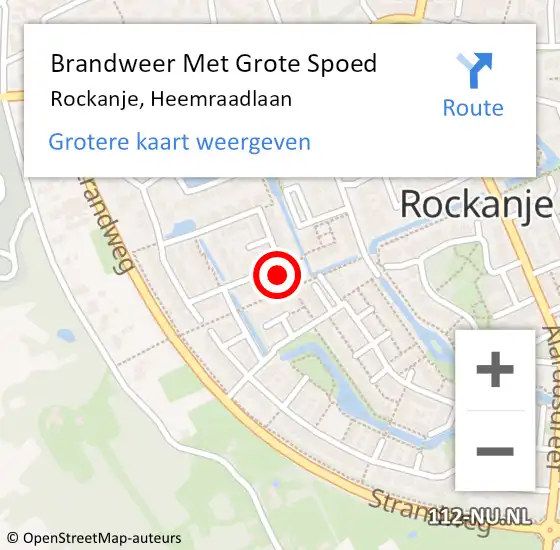 Locatie op kaart van de 112 melding: Brandweer Met Grote Spoed Naar Rockanje, Heemraadlaan op 5 december 2024 18:16