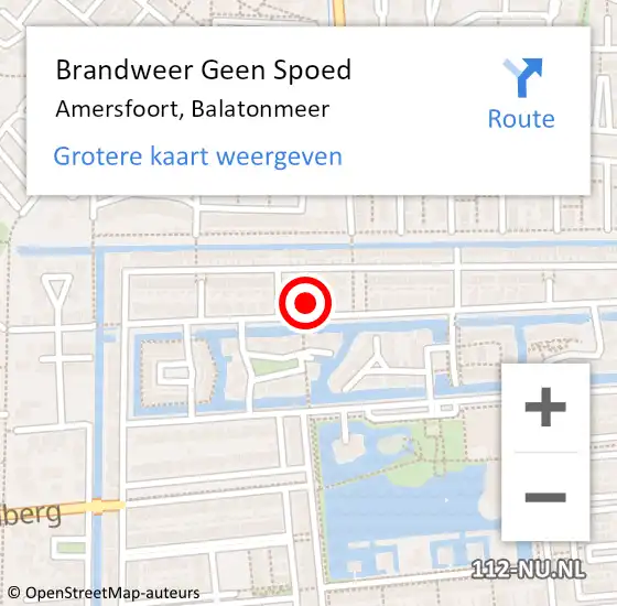 Locatie op kaart van de 112 melding: Brandweer Geen Spoed Naar Amersfoort, Balatonmeer op 5 december 2024 18:30