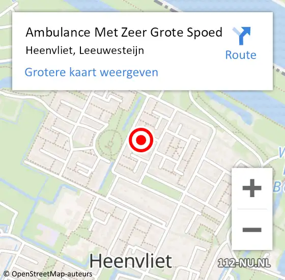 Locatie op kaart van de 112 melding: Ambulance Met Zeer Grote Spoed Naar Heenvliet, Leeuwesteijn op 5 december 2024 19:14