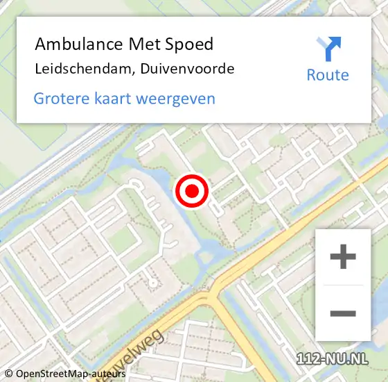 Locatie op kaart van de 112 melding: Ambulance Met Spoed Naar Leidschendam, Duivenvoorde op 5 december 2024 20:14