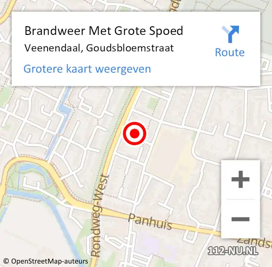 Locatie op kaart van de 112 melding: Brandweer Met Grote Spoed Naar Veenendaal, Goudsbloemstraat op 5 december 2024 21:23