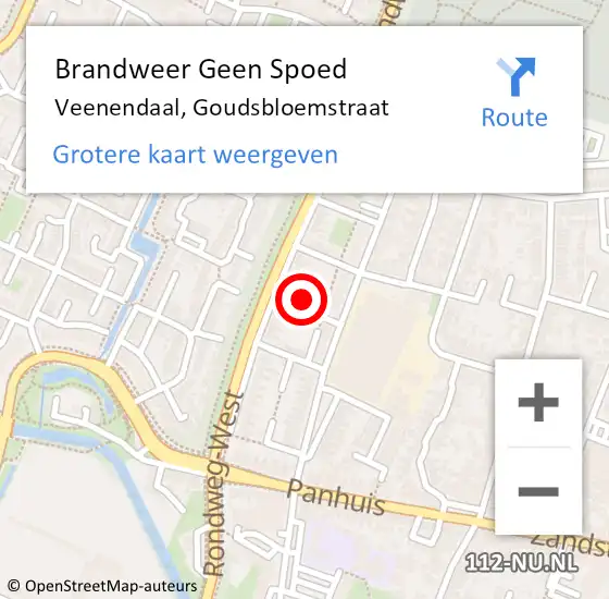 Locatie op kaart van de 112 melding: Brandweer Geen Spoed Naar Veenendaal, Goudsbloemstraat op 5 december 2024 21:26