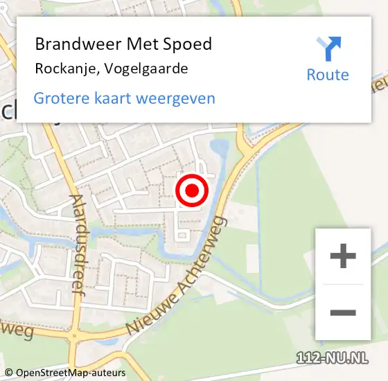 Locatie op kaart van de 112 melding: Brandweer Met Spoed Naar Rockanje, Vogelgaarde op 5 december 2024 21:28