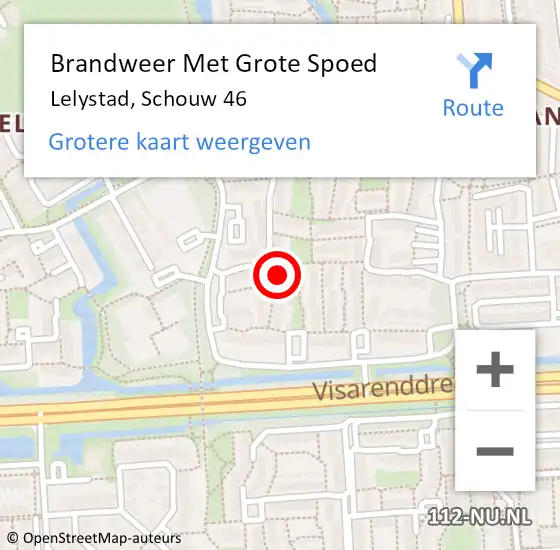 Locatie op kaart van de 112 melding: Brandweer Met Grote Spoed Naar Lelystad, Schouw 46 op 5 december 2024 21:42