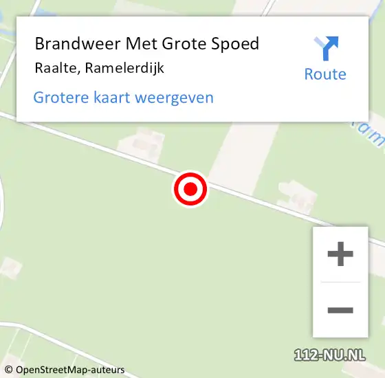 Locatie op kaart van de 112 melding: Brandweer Met Grote Spoed Naar Raalte, Ramelerdijk op 5 december 2024 22:22