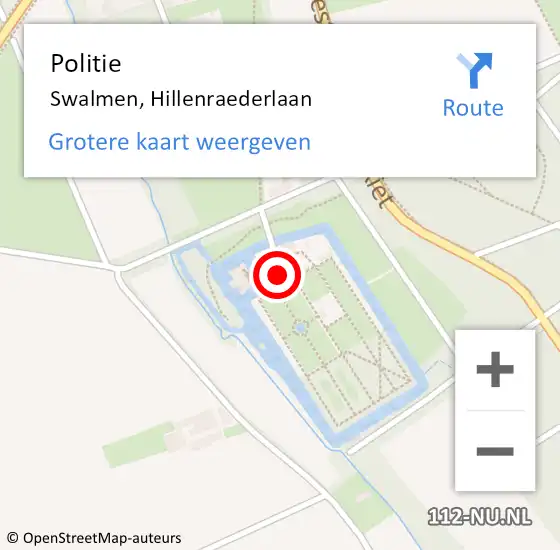 Locatie op kaart van de 112 melding: Politie Swalmen, Hillenraederlaan op 5 december 2024 22:29