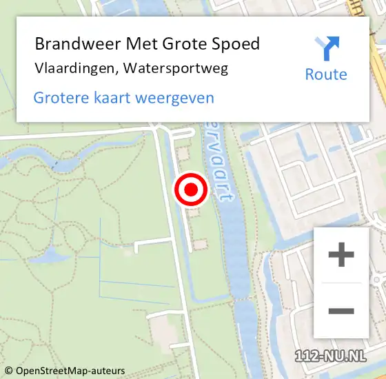 Locatie op kaart van de 112 melding: Brandweer Met Grote Spoed Naar Vlaardingen, Watersportweg op 5 december 2024 23:07