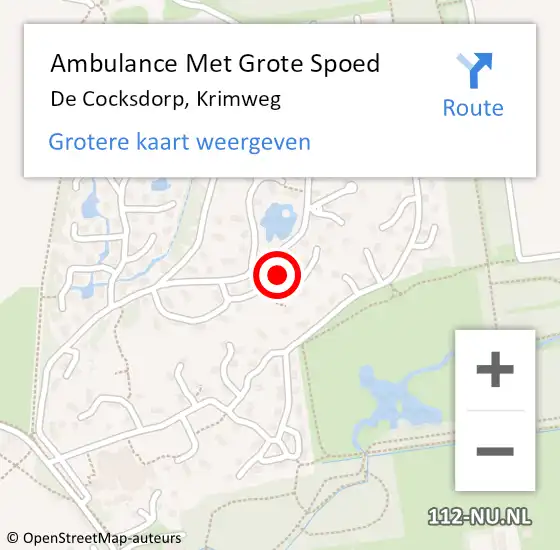 Locatie op kaart van de 112 melding: Ambulance Met Grote Spoed Naar De Cocksdorp, Krimweg op 5 december 2024 23:22