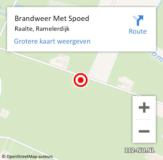 Locatie op kaart van de 112 melding: Brandweer Met Spoed Naar Raalte, Ramelerdijk op 5 december 2024 23:32