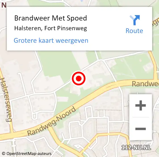 Locatie op kaart van de 112 melding: Brandweer Met Spoed Naar Halsteren, Fort Pinsenweg op 6 december 2024 00:14