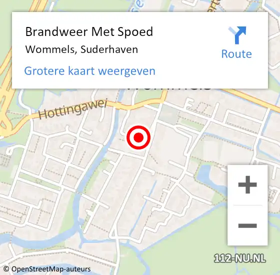 Locatie op kaart van de 112 melding: Brandweer Met Spoed Naar Wommels, Suderhaven op 6 december 2024 00:24