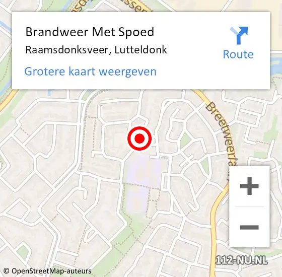 Locatie op kaart van de 112 melding: Brandweer Met Spoed Naar Raamsdonksveer, Lutteldonk op 6 december 2024 00:32