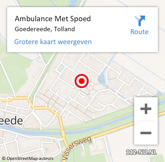 Locatie op kaart van de 112 melding: Ambulance Met Spoed Naar Goedereede, Tolland op 6 december 2024 01:41